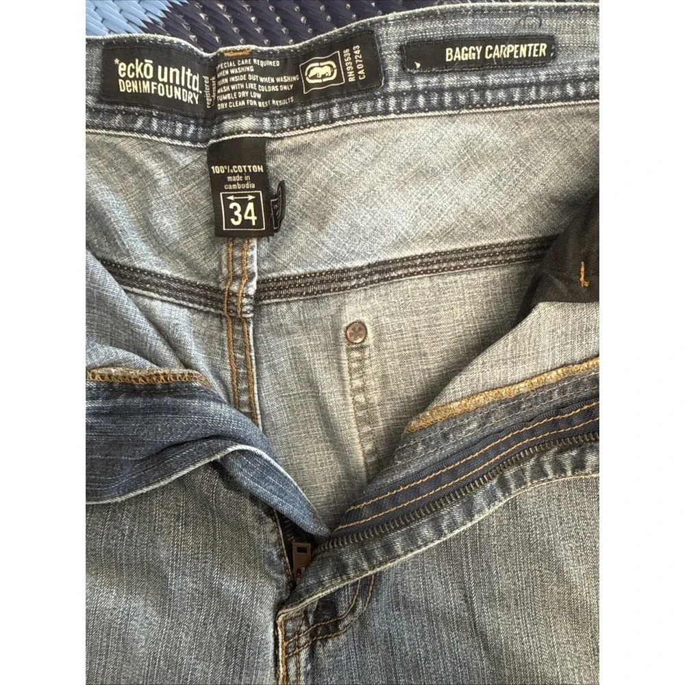 Vintage Ecko‎ Unltd Carpenter Jeans Mens 34 Baggy Y2K Skate Hip Hop Denim